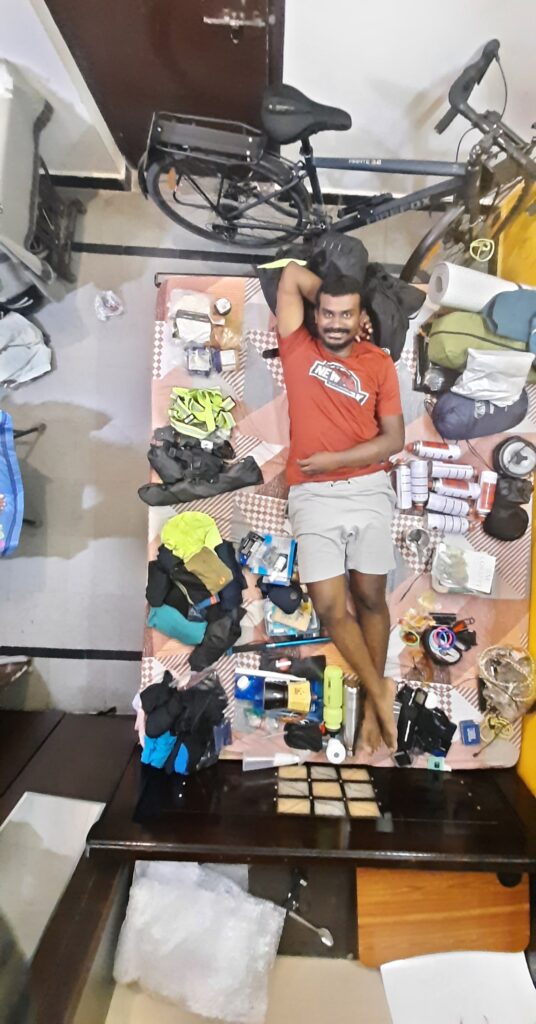 All gear for bike packing across India