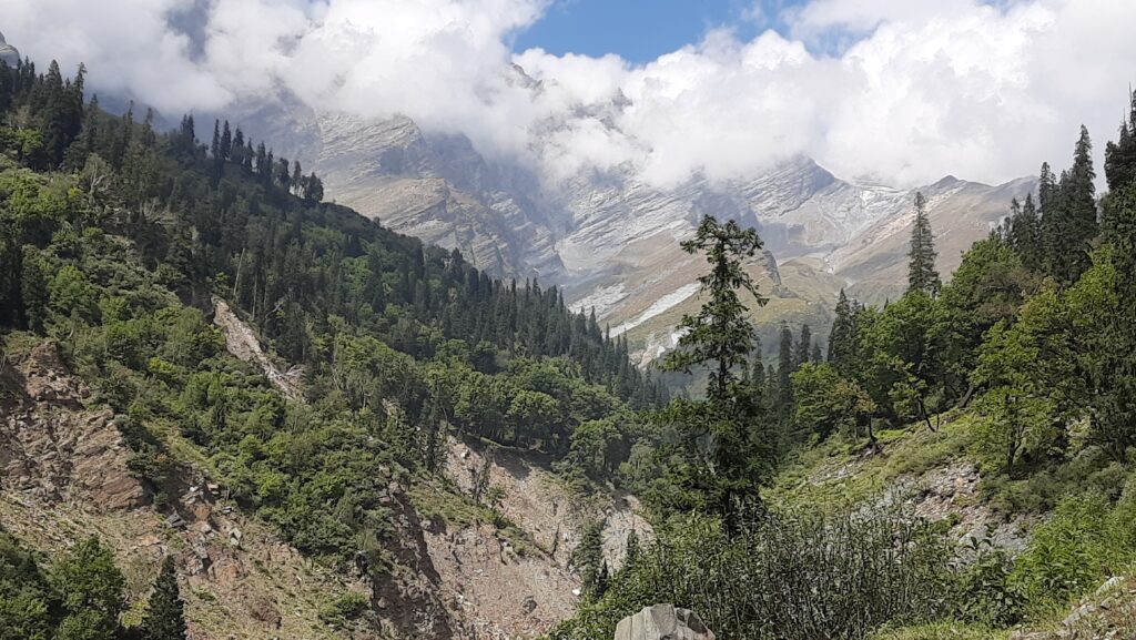 View of Ice peak mountains